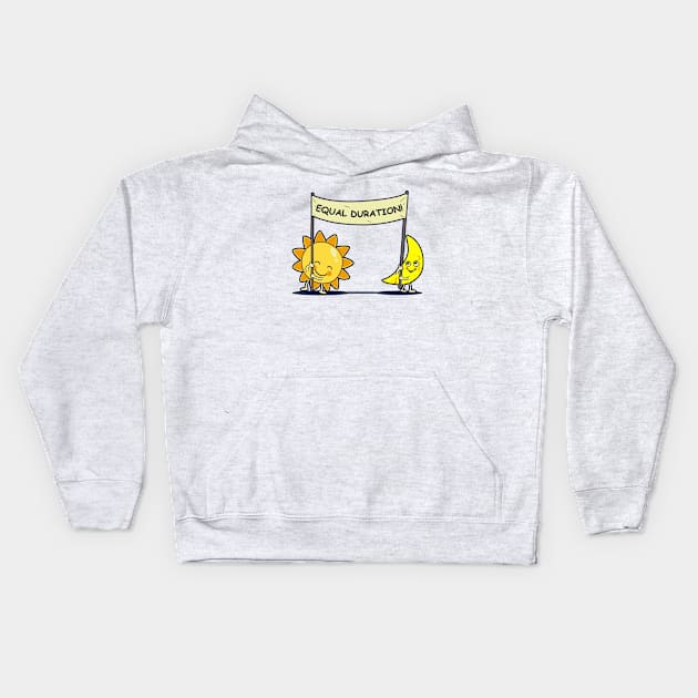 Cute Sun and Moon Equinox Kids Hoodie by BoggsNicolas